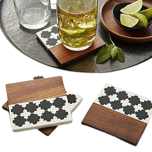 Posavasos cuadrado personalizado Nuevo Hogar taza de té alfombrillas almohadillas posavasos de resina de madera contemporánea para vajilla bebidas Color resina - Product Image 4