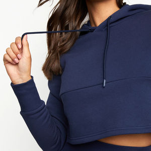 Sudadera Corta Informal de Invierno para Mujer, de Alta Calidad, Forrada, Tejido Grueso, Impermeable, Transpirable, con Impresión Digital Personalizada - Product Image 4