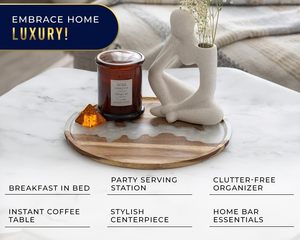 Bandeja de madera de resina personalizable de alta calidad para decoración del hogar y servicio Ideal para fiestas y bodas Soluciones de catering - Product Image 4