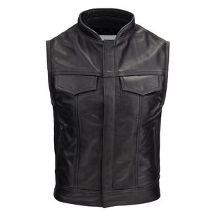 Fashion Zipper <b>Sleeveless</b> <b>Jacket</b> Turn Down Collar Pockets Pu Waistcoat Coat Customized - Product Image 3