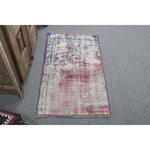 Alfombra de 1.9x3.4 pies, Alfombra Turca Pequeña, Alfombra Persa Roja - Product Image 1