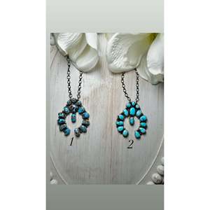 Collier Eli Skeets en turquoise avec motif géométrique Golden Hill et argent sterling - Product Image 1