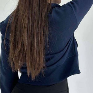 Vêtements de rue personnalisé uni teint sweat à capuche zippé pour les femmes Vintage Look surdimensionné polyester coton décontracté hiver - Product Image 6