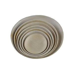 Assiettes de feuilles de palmier plates jetables compostables écologiques du fabricant indien biodégradables à bas prix pour les fêtes de service des aliments - Product Image 6