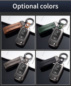 جراب غطاء مفتاح السيارة عن بعد من سبائك الزنك والجلد لـ Skoda Kodiaq Superb A7 وVolkswagen Passat B8 وMagotan الذكية بدون مفاتيح - Product Image 6