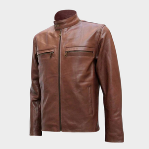 แจ็กเก็ตมอเตอร์ไซค์คลาสสิกวินเทจหนังวัวแท้แท้คุณลักษณะอุ่น ODM ดีไซน์ใหม่ XL ขนแกะลำลองถักโครเชต์ - Product Image 3