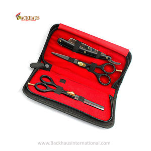 Top Qualité Salon Ciseaux De Coupe De Cheveux Ensemble Maison Coupe De Cheveux Barbier Amincissement Ciseaux Kit Avec Rasage Rasoir Avec Étui À Fermeture Éclair - Product Image 3