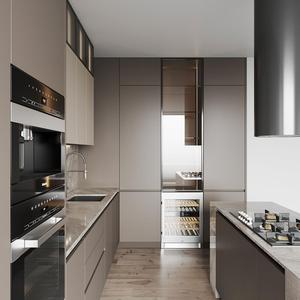 Armoires de <span class=keywords><strong>cuisine</strong></span> KEJIA de style shaker moderne et transitionnel, en bois grainé, avec îlot, pour projets d'intérieur de villas de luxe - Product Image 3