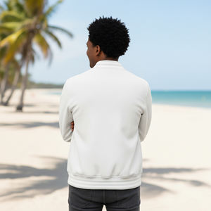 Wholesale Men's Customized Color & Logo <b>Long</b> <b>Canvas</b> Front Winter Varsity Jacket-Blank Customizable Plus Size - Product Image 6