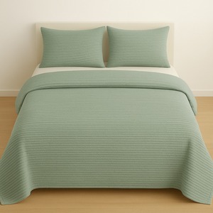 Juego de piqué beige estampado de punto liso doble moderno Sinada Home para uso en hoteles y viajes - Product Image 1