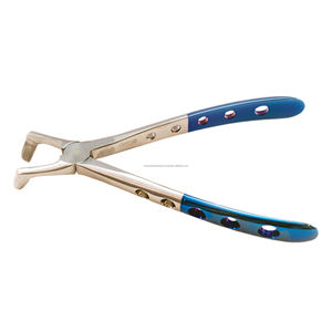 Medio azul titanio recubierto agujero diseño mango Fig 79 Dental extracción fórceps OEM/ODM patrón inglés extracción de dientes fórceps - Product Image 3