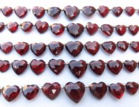 Perles de grenat rouge du Mozambique de haute qualité, 7-10 mm, naturelles, sculptées en forme de cœur, facettées, 25 perles, bijoux certifiés