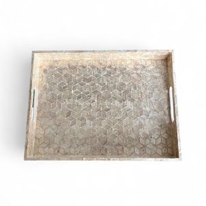 Bandeja de Nácar Hecha a Mano, Bandeja Decorativa con Incrustaciones de Concha Natural, Decoración Ecológica para el Hogar - Product Image 2