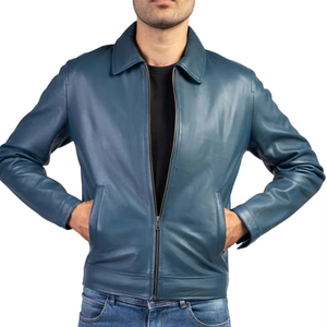 Chaqueta Bomber Casual de Cuero para Hombre Otoño Invierno con Capucha, Transpirable, Cortavientos, Cuello Alto y Logotipo Frontal - Product Image 4