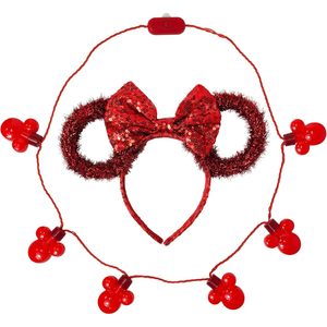 Ensemble cadeau collier lumineux LED Mickey et Minnie personnalisable OEM/ODM avec serre-têtes en guirlandes - Product Image 2