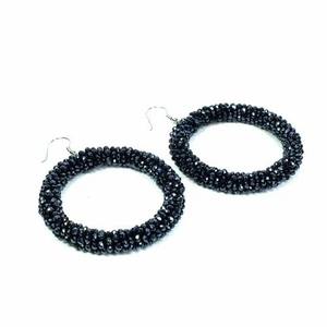 Pendientes de aro de lentejuelas para mujer, pendientes de gota colgantes envueltos en purpurina Bohemia, pendientes llamativos circulares - Product Image 2