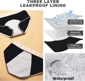 กางเกงในสตรีหลายสี,กางเกงในตามสรีรวิทยาของสตรีกางเกงผ้าคอตตอนกางเกงในประจำเดือนกันรั่ว - Product Image 4