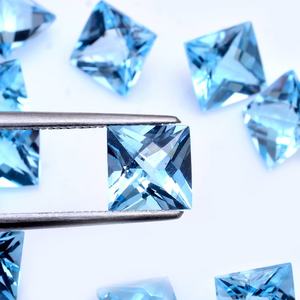Meilleur prix sur Haute Qualité 5mm Topaze Bleue Carré Princesse Coupe Quartz Lâche Pierres Précieuses Naturel Indien Fournisseur IGI Certifié - Product Image 6