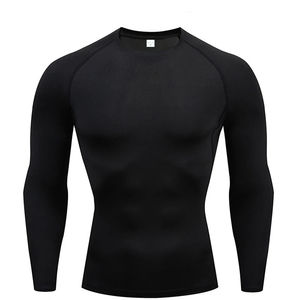 Haute qualité hommes chemise de sport Muscle Fit Compression porter entraînement sport à manches courtes athlétique entraînement Fitness t-shirt - Product Image 5