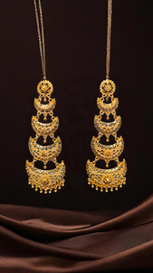 ชุดต่างหูแบบไม่ซ้ำใครออกแบบด้วย22CT ต่างหูชุบทองสไตล์ Jhumka สำหรับผู้หญิง - Product Image 3