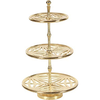 ROYAL HOME COLLECTION CS0233 Élégant support à gâteau à 2 niveaux en argent plaqué, design moderne, écologique, passe au lave-vaisselle, décoratif