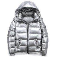Chamarra Acolchada de Plumas de Alta Calidad con Logotipo Personalizado OEM para Hombre, Chaqueta Gruesa con Capucha de Moda, Bomber de Invierno Brillante Personalizada para Hombre