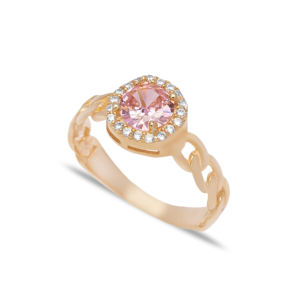 Gourmet diseño redondo rosa de piedra de Zircon anillo turco hecho a mano de la joyería de la plata esterlina 925 al por mayor - Product Image 6