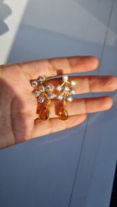 Collier plaqué or Moissanite jaune et rond en argent 25 Magnifique collier coussin Collier Moissanite avec boucles d'oreilles - Product Image 4