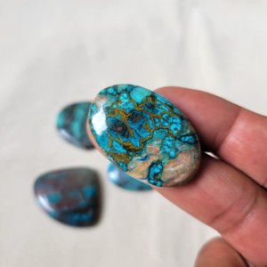 Chất Lượng Cao Cấp Tự Nhiên Chrysocolla Đá Quý Xác Thực Cao Cấp Agate Pha Lê Cabochon Phẳng Trở Lại Đồ Trang Sức Làm Đá-Số Lượng Lớn - Product Image 1