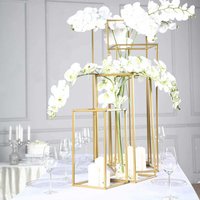 Vente chaude 20/25/30/35cm centres de table en or support de fleurs de table de mariage support de pièce maîtresse en métal pour décor de table de mariage