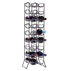 Customized Free Standing Tiers Stackable Wine Holder <b>Rack</b> Countertop Wine 8 Bottle Holder Wood Metal Wine <b>Rack</b> - Product Image 6