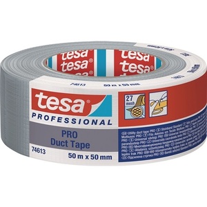 For TESA PRO 74613 Matt <b>Silver</b> Paper <b>Duct</b> <b>Tape</b> 50m X 50mm for Office - Product Image 1