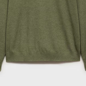 Personnalisable 100% coton col rond fin-tricot pull pour hommes de haute qualité respirant Anti-rides Anti-rétrécissement vert tenue d'hiver - Product Image 3