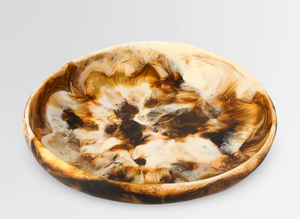 Bol en résine polie écologique artisanal, modèle brun foncé, forme personnalisée, plat décoratif élégant, bol de service unique pour - Product Image 3