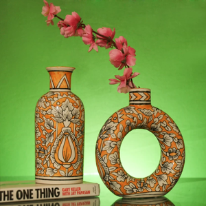 Florero de cerámica artesanal con textura azul blanca, decoración del hogar, oficina y Hotel, diseño moderno, cerámica elegante, venta al por mayor - Product Image 4