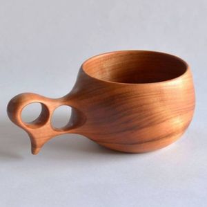 HAND Natural Wood Tea Cup Wooden for Wine Coffee Water Hot Cold Drinks Drinking <b>Mug</b>, Japanese Style Wood Tea Cup - Product Image 5