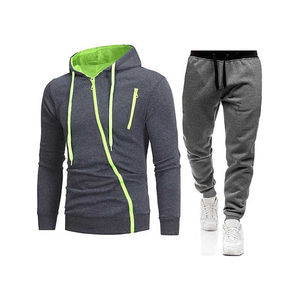 Sweat à capuche en polaire et pantalon évasé empilé ensemble pour hommes tenue chaude d'hiver décontracté Streetwear deux pièces vêtements confortables - Product Image 6