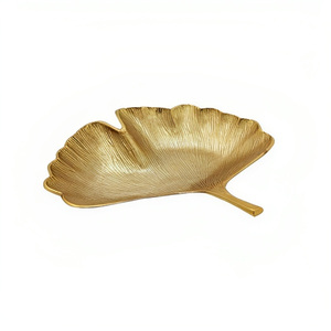 Cuenco de servicio de metal sólido en forma de hoja de calidad premium hecho a mano, cuenco de fruta decorativo ecológico de mesa de alta calidad - Product Image 1