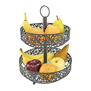 Belle qualité métal décoratif métal fer décor table conteneur de stockage panier avec banane cintre - Product Image 5