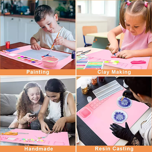 Tapis de dessin classique OEM pour enfants <span class=keywords><strong>avec</strong></span> gobelet de lavage pour pinceaux, en silicone écologique sans BPA, pour peinture sans désordre à l'école et à la maison - Product Image 4