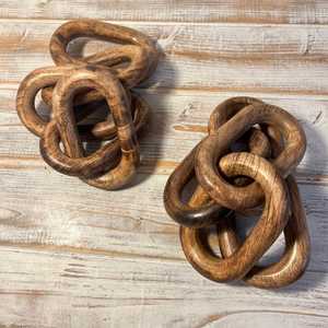 Eslabones de cadena gruesos de madera de color natural hechos a medida ideales para decoración del hogar y adecuados para colgar en la pared - Product Image 3