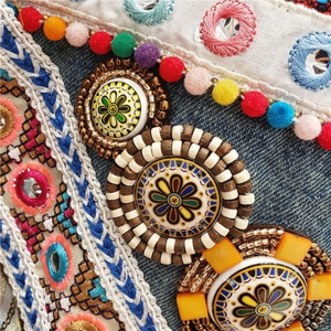 Chaqueta vaquera azul para mujer de la mejor calidad, cadena con borlas bordadas, lavado con agua, abrigo informal de talla grande con chaqueta vaquera grande - Product Image 5