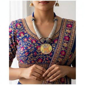 Tribal Tales Chittai Pichwai <b>Necklace</b> with Tassel Shape and Pattern - Product Image 2