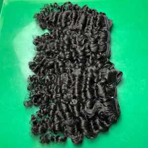 Unprocessed Virgin Raw Burmese Human Hair Extensions Double Drawn <b>Curly</b> <b>Bundles</b> - Product Image 1