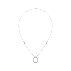 Collar de cadena de eslabones de platino 950 con colgante de moissanita VVS, joyería fina personalizable para mujer, regalo de compromiso de la India - Product Image 1