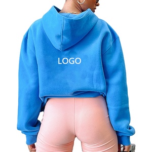 Sweat-shirt en molleton lourd 100% coton tricoté sur mesure pour l'hiver, taille plus, pull uni pour femmes, sweat-shirt à capuche - Product Image 5