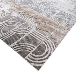 Shahkar Luxury Wool Rugs New Arrival Hand Tufted <b>Large</b> Abstract Design High-Low Cut/Loop Modern for Dining Office Door Cut Pile - Product Image 3