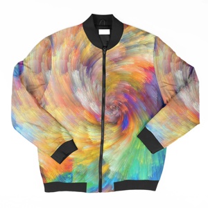 Venta al por mayor de chaquetas de sublimación unisex con forro interior y cuello acanalado chaquetas de bombardero ligeras personalizadas de OVERSEAS SPORTS - Product Image 3