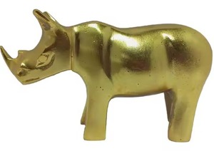 Estatua de aluminio de rinoceronte geométrico abstracto moderno personalizable Art Deco esculturas de interior decoración del hogar figurita de mesa - Product Image 5