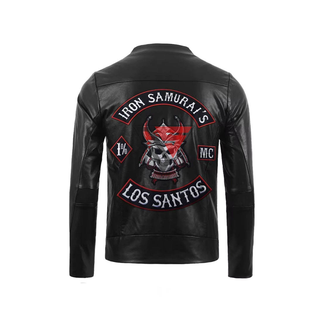 Biker Motorcycle Vest IRON SAMURAIS LOS SANTOS MC Embroidered Patches PCS  Set for Jacket Vest Back Custom Embroidery Hat